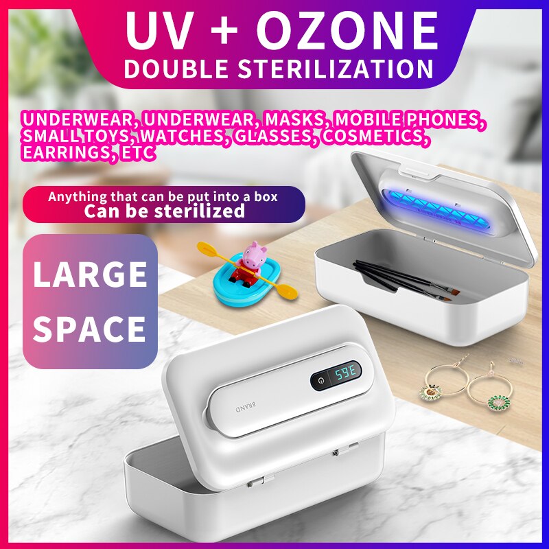 Multifunction UV Mobile Phone Sterilizer Box UVC Lamp Steriliser Disinfection Box for Mask Smartphone Accessories Makeup Tool