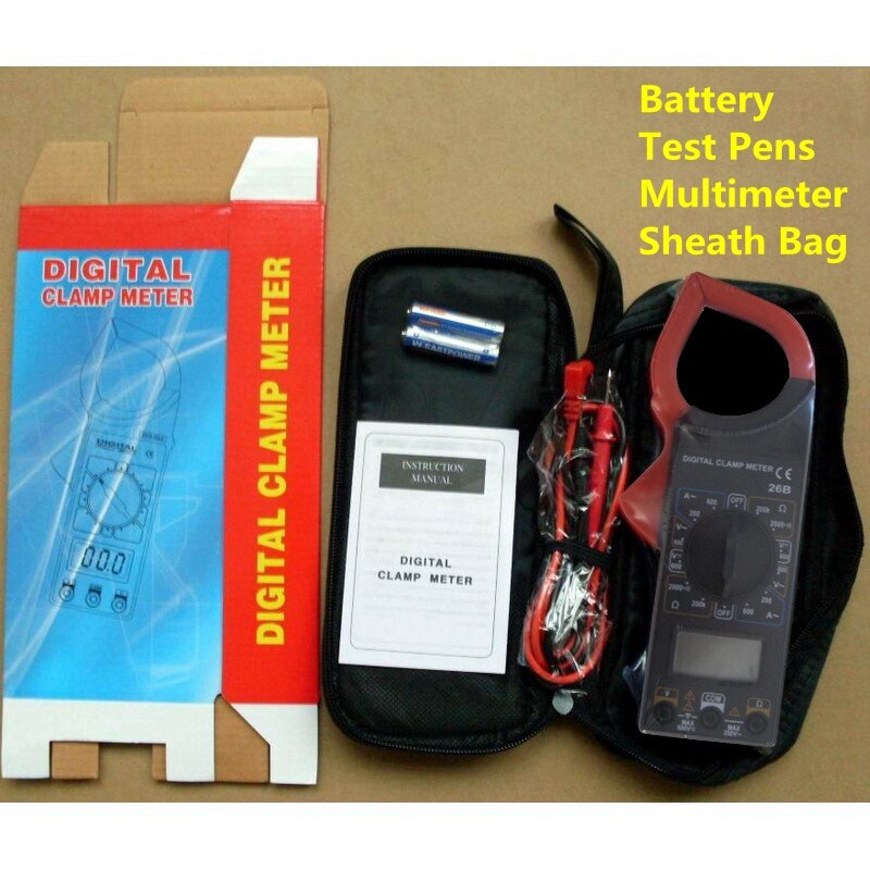 Urijk 600V 600A 2000kOhm Handheld Pocket Clamp Meter Digital Multimeter Ammeter Voltmeter Ohmmeter Electrical Measuring Tool