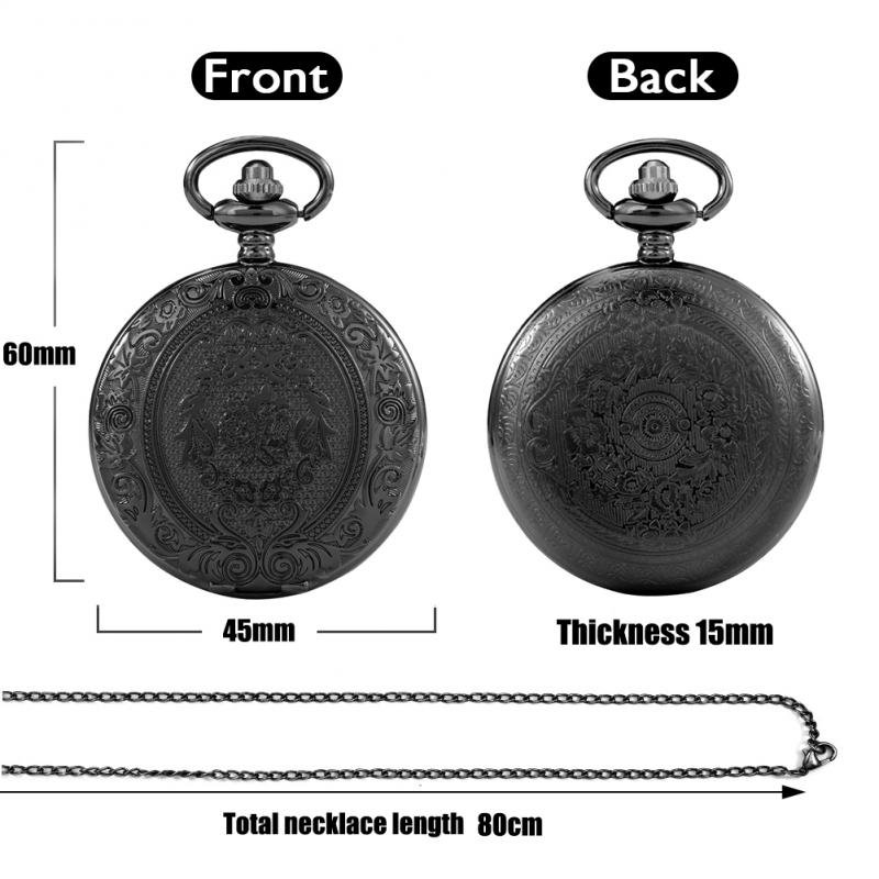 Reloj de bolsillo de cuarzo con grabado Floral antiguo para hombre y mujer, colgante de cadena fina con números arábigos, Estilo Vintage