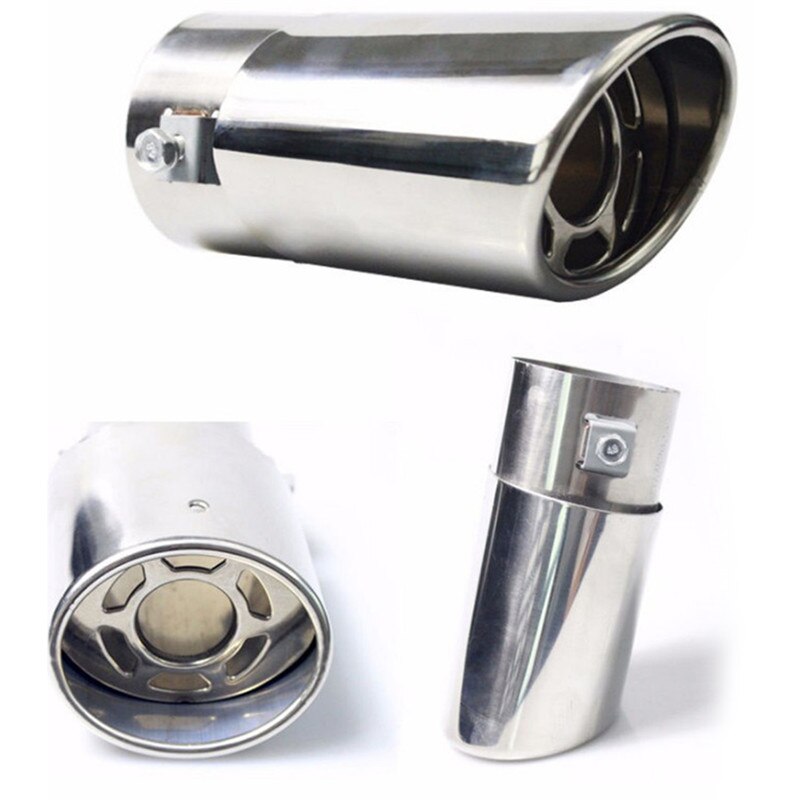 1PCS Chrome Trim Modified Car Liner Pipe Stainless Steel Car Exhaust Muffler Tip Pipe Exhaust System