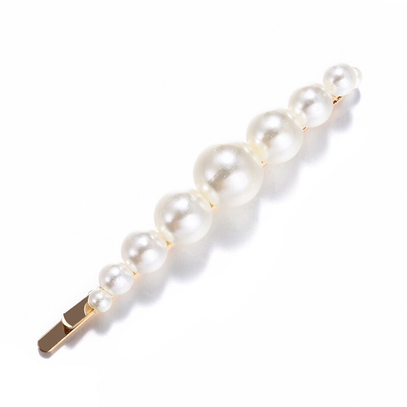 Pearl Hair Clip for Women Korean Snap Barrette Stick Hairpin Hair Styling Accessories Hair Pins