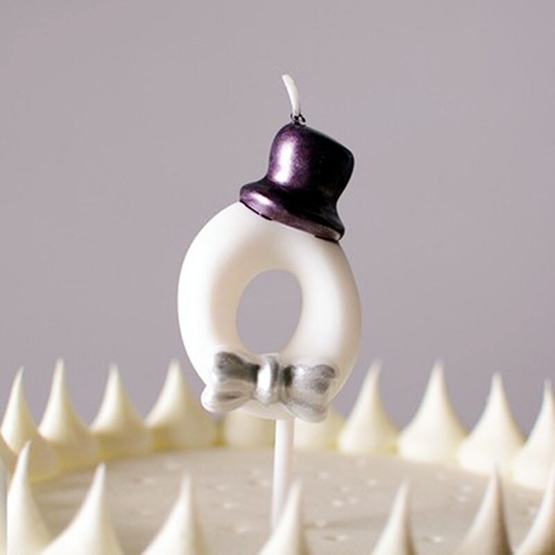 Digital Birthday Candles Big Cake Candles Decoration Smokeless Birthday Number Candle Birthday Cake Decoration: Hat 0