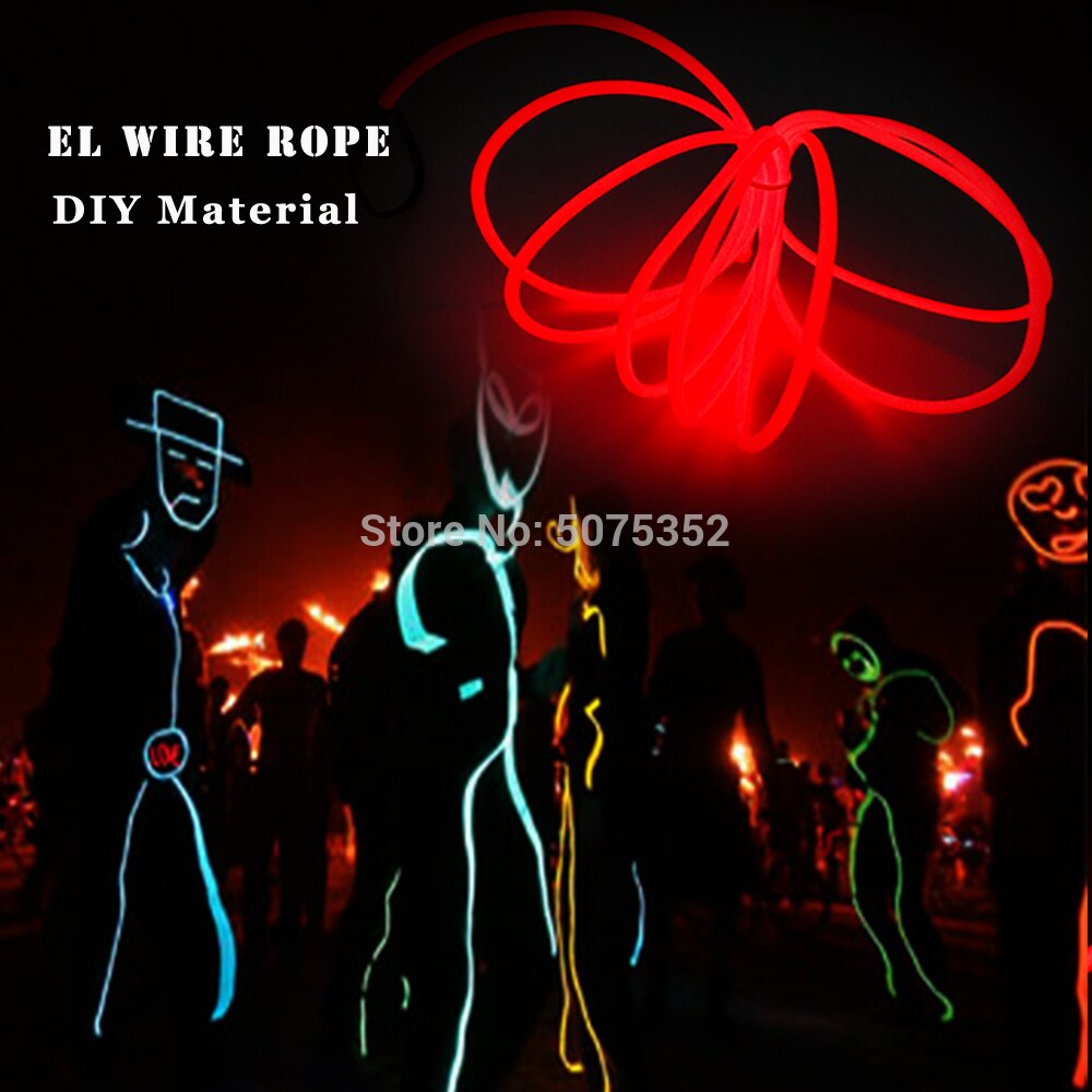GZYUCHAO EL 1.3mm Flexibele EL Draad Touw Waterdichte EL Buis Neon Led Licht Kabel DIY Materiaal Voor House Party decoratieve