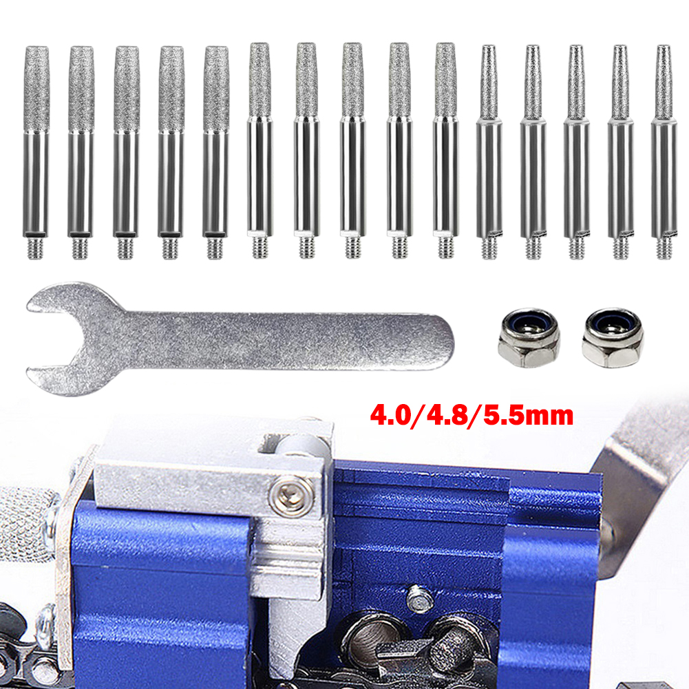 6 Stks/set Kettingzaag Slijpdelen Diamant Gecoate Slijpkop Cilindrische Braam 4/4.8/5.5Mm Vijl Slijpgereedschap