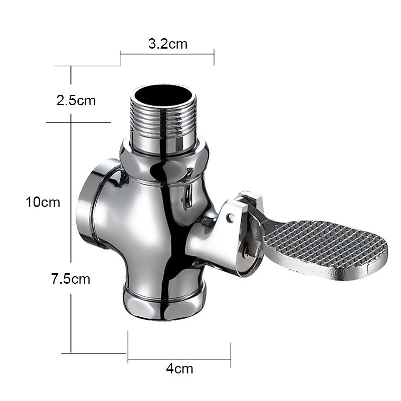 Bathroom Toilet Urinal Flush Valve Flushing Pedal Foot Pressing Type Public Toilet Drain Valve Time Delay Self Closing WC Flush