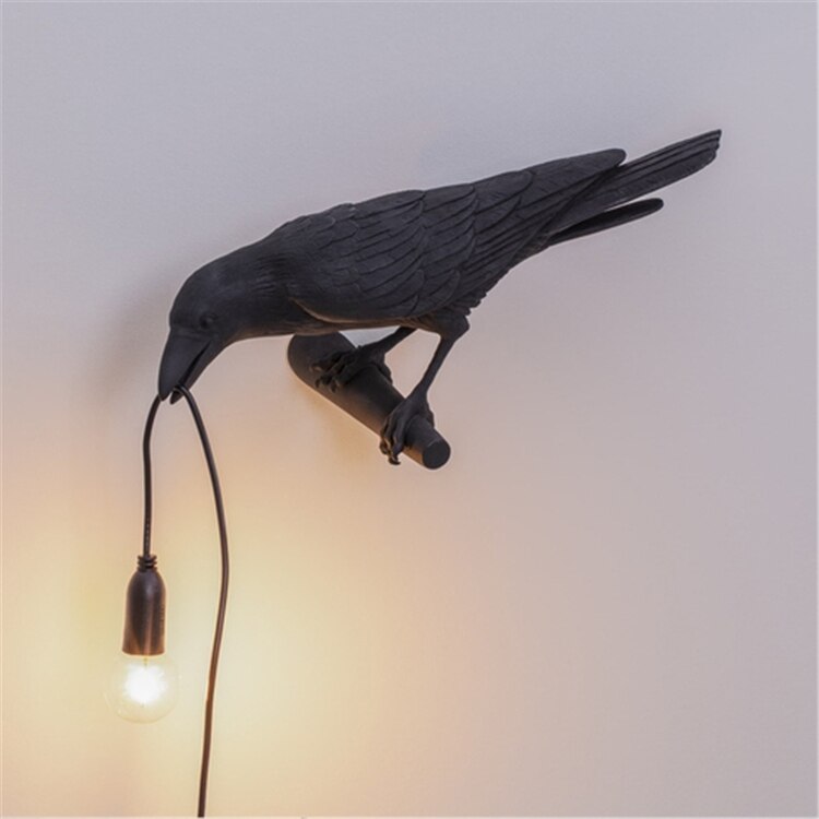 Fugl bordlampe ført med stik stue sengelamper gang til soveværelse restaurant boligindretning bordlamper: Sort b
