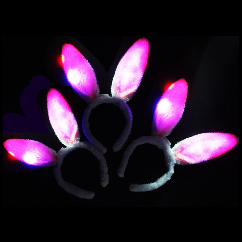 1Pcs Multi Light Up Flashing Blinking LED Headband Girl Wedding Hair Accessories Glow Party Christmas Year: Rabbit ears