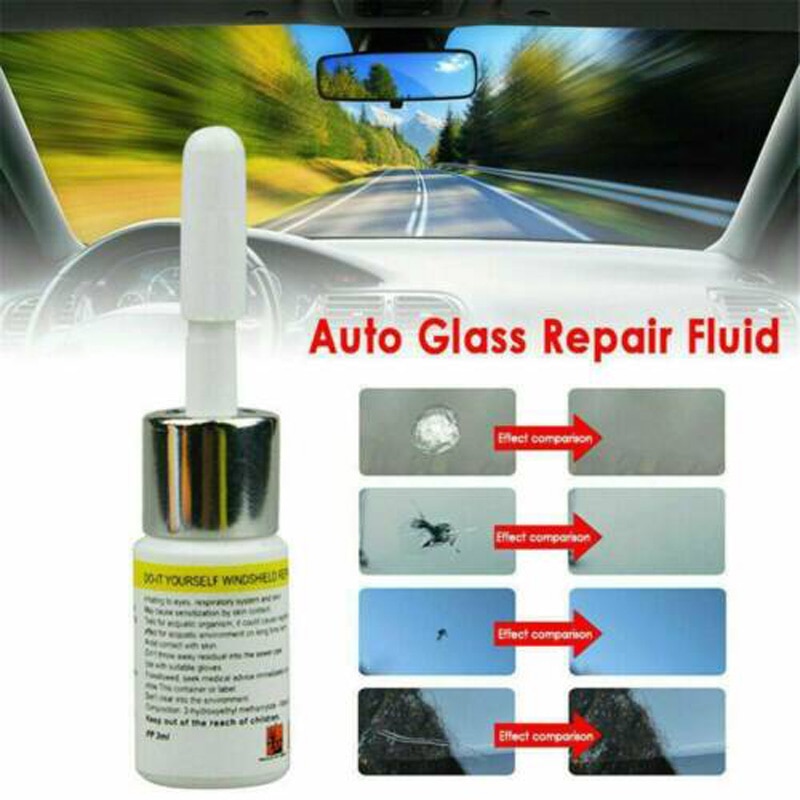 Kit de resina de reparación de vidrio para parabrisas de coche herramienta de fijación de ventana de vehículo fácil de usar y utilizar cinta transparente para prevenir