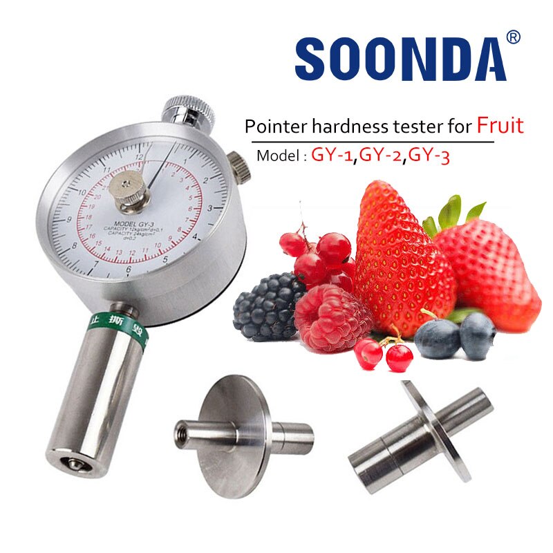 Dial GY-1,GY-2,GY-3 Fruit Hardness Tester Fruit Firmness Determination Banana Apple Strawberry Watermelon Maturity Testing