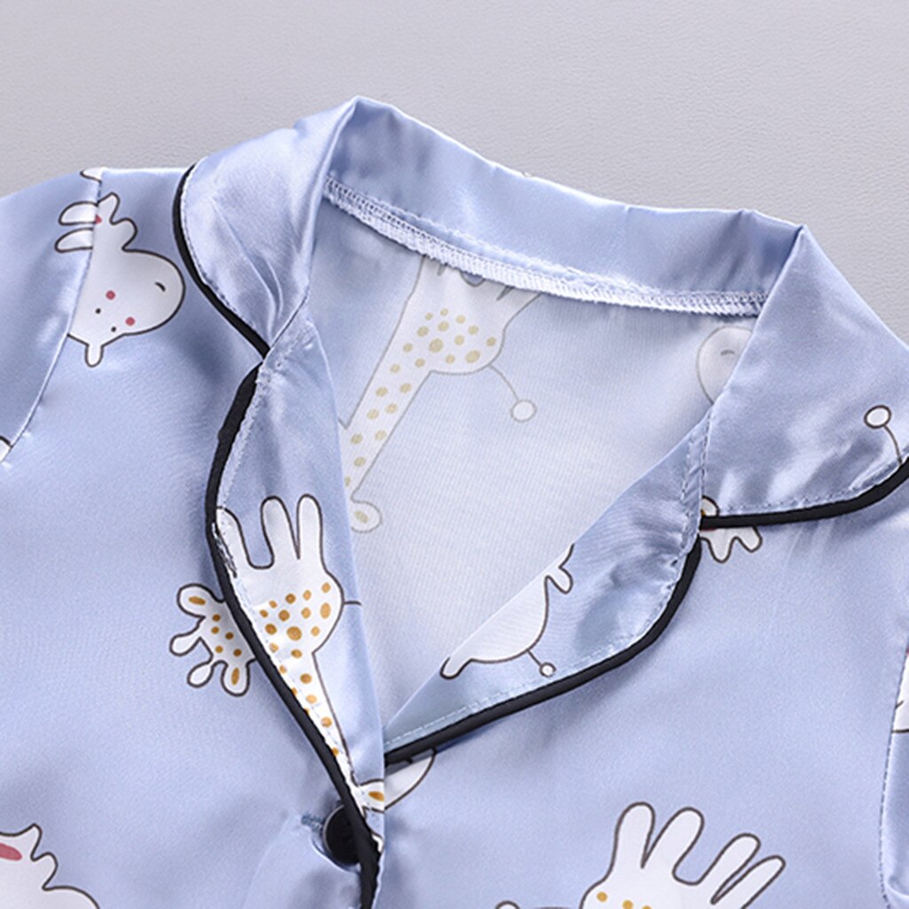 kids pajamas girl boy pajamas Short Sleeve Cartoon Tops+Pants Pajamas Sleepwear girls pajamas set pijama masculino infantil t5