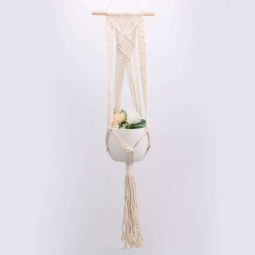 Cotton Flower Pots Desk Plant Handcrafted Braided Hanger Pot Decoration Rope DIY Basket Garden Horticultural Greening