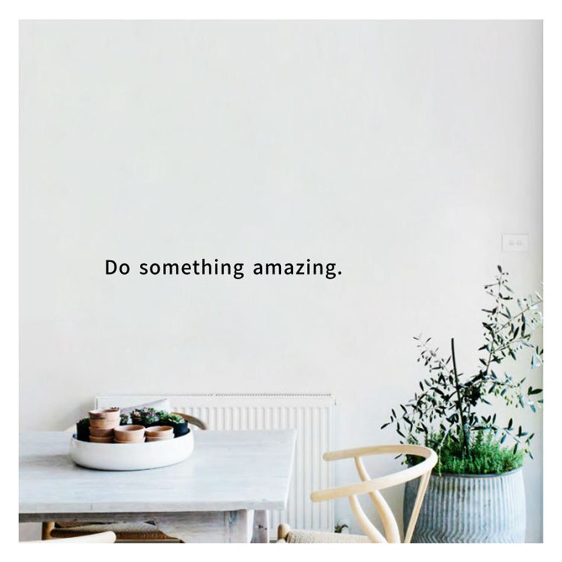 Pegatina de pared con citas de Do Something Amazing, pegatinas de pared con letras negras doradas, para decoración del hogar, para sala de estar y dormitorio