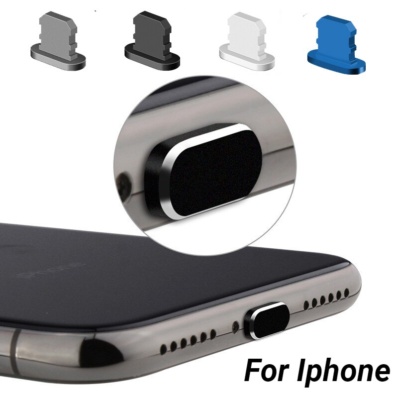 Portable mini metal charger port stopper phone dust plug for apple iphone series mobile phone accessories dustproof cover