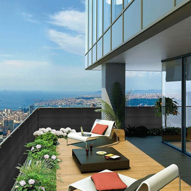 Balcony Privacy Sn Wind Breaker Garden Sn for UV, Sun & Wind Protection PE Outdoor Sn Black 90X500cm