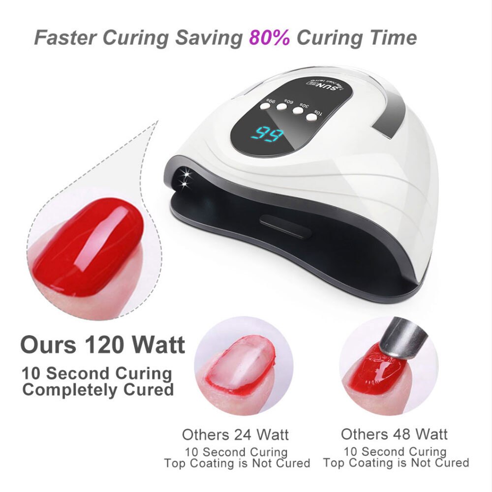 Sun S9-lámpara UV LED para secar esmalte, de uñas en Gel, para manicura, Reino Unido, EE. UU., con pantalla LCD