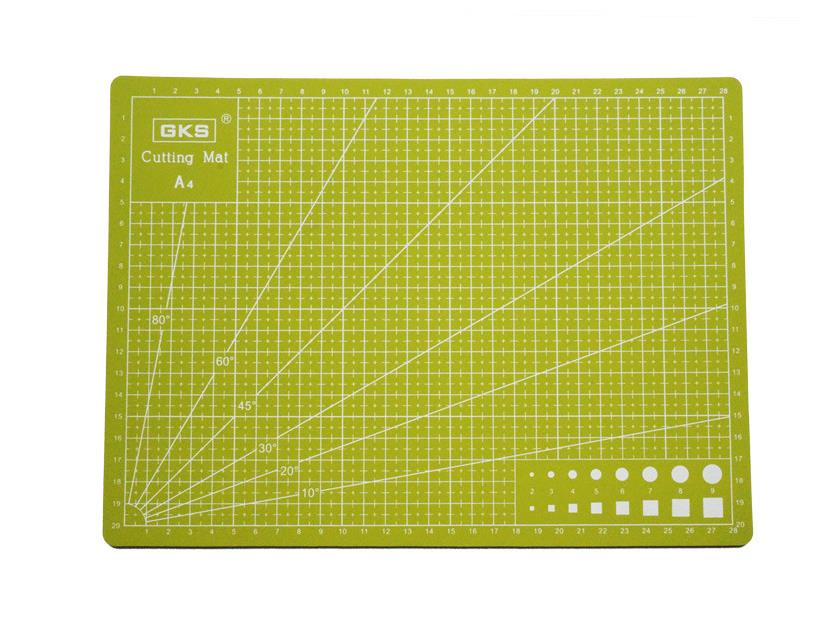 A4 Cutting Mats Pvc Rectangle Grid Lines Self Healing Cutting Board Tool Fabric Leather Paper Craft DIY Tools Plate Pad: Grass green
