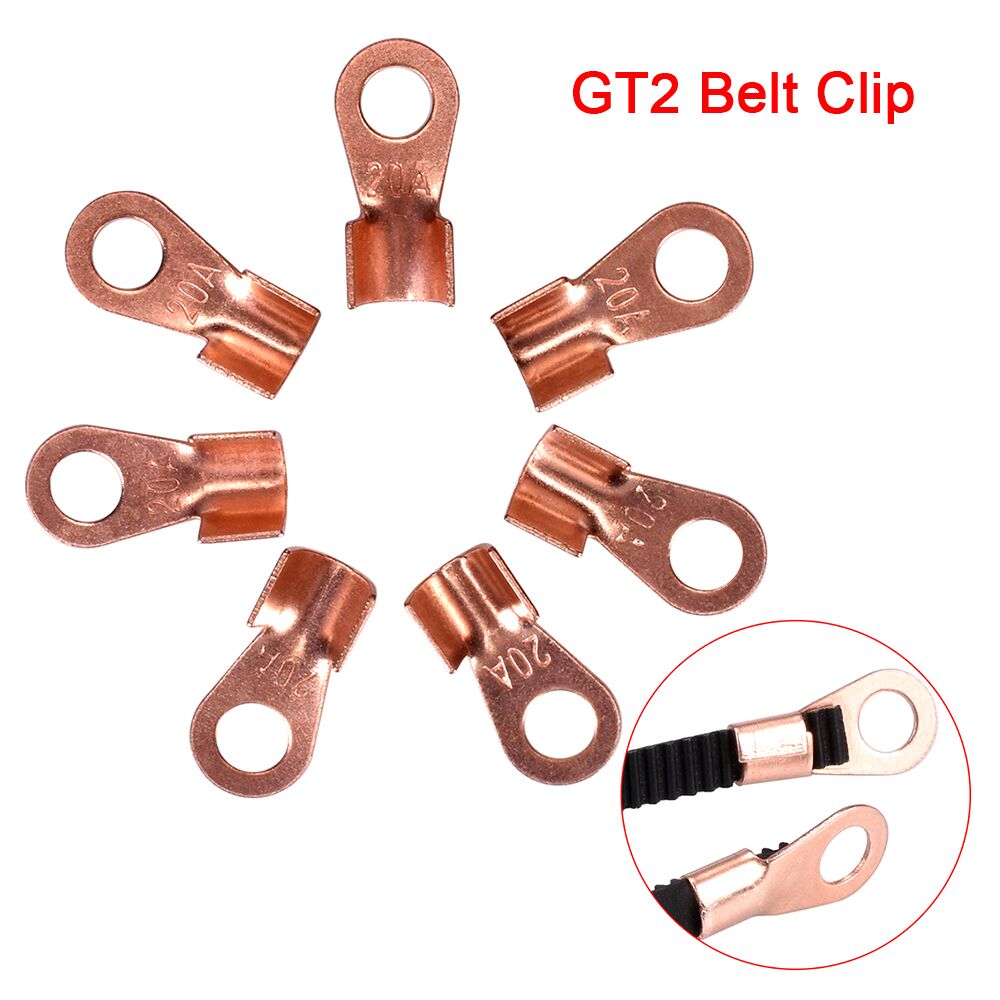 3D Printer Parts GT2 Belt Clip With Round Hole Clamp GT2-6MM Timing Belt Clamp Fixed Clip Brass Reprap For 3D Printer