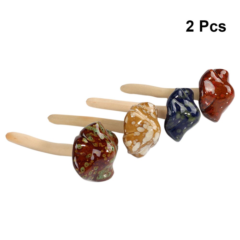 4 stk hage ornament sett fargerike mini keramiske sopp dekor fe hage sopp plen ornamenter utendørs bakgård f: Størrelse 1