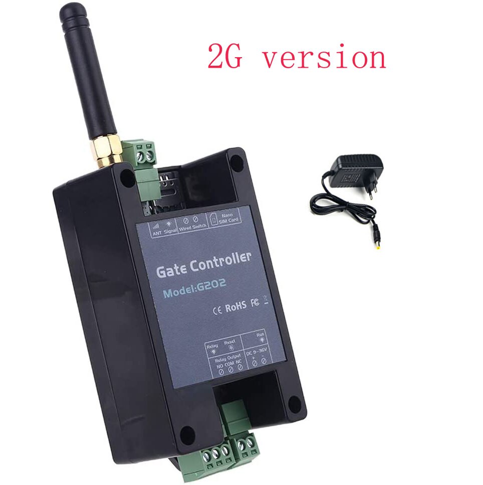GSM Door Gate Opener Remote On/Off Relay Switch Remote Control Door Access Wireless Door Opener By Free Call SMS Command RTU5024: with adaptor