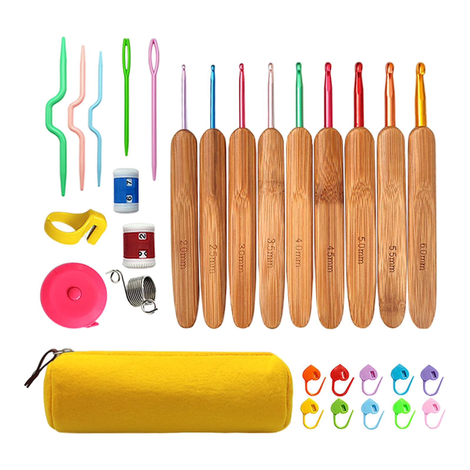 Crochet Hooks Set Kit Ergonomic Yarn Knitting Needles Tools Set for Arthritic Hands Crochet Needle Sewing Weave Tool Accessories