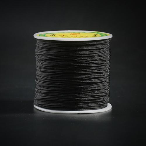 1mm 100m Nylon macramé chino nudo cordón pulsera cuentas hacer joyas DIY borlas cuentas Shambala hilo herramienta de coser: Black