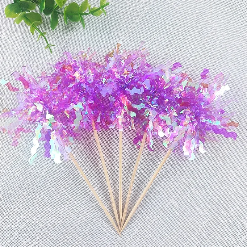 5-50 stk. glitter dusker kaketopper snøfnugg ballform cupcake toppers til jul bursdagsfest babyshower kakedekor: L / Rød