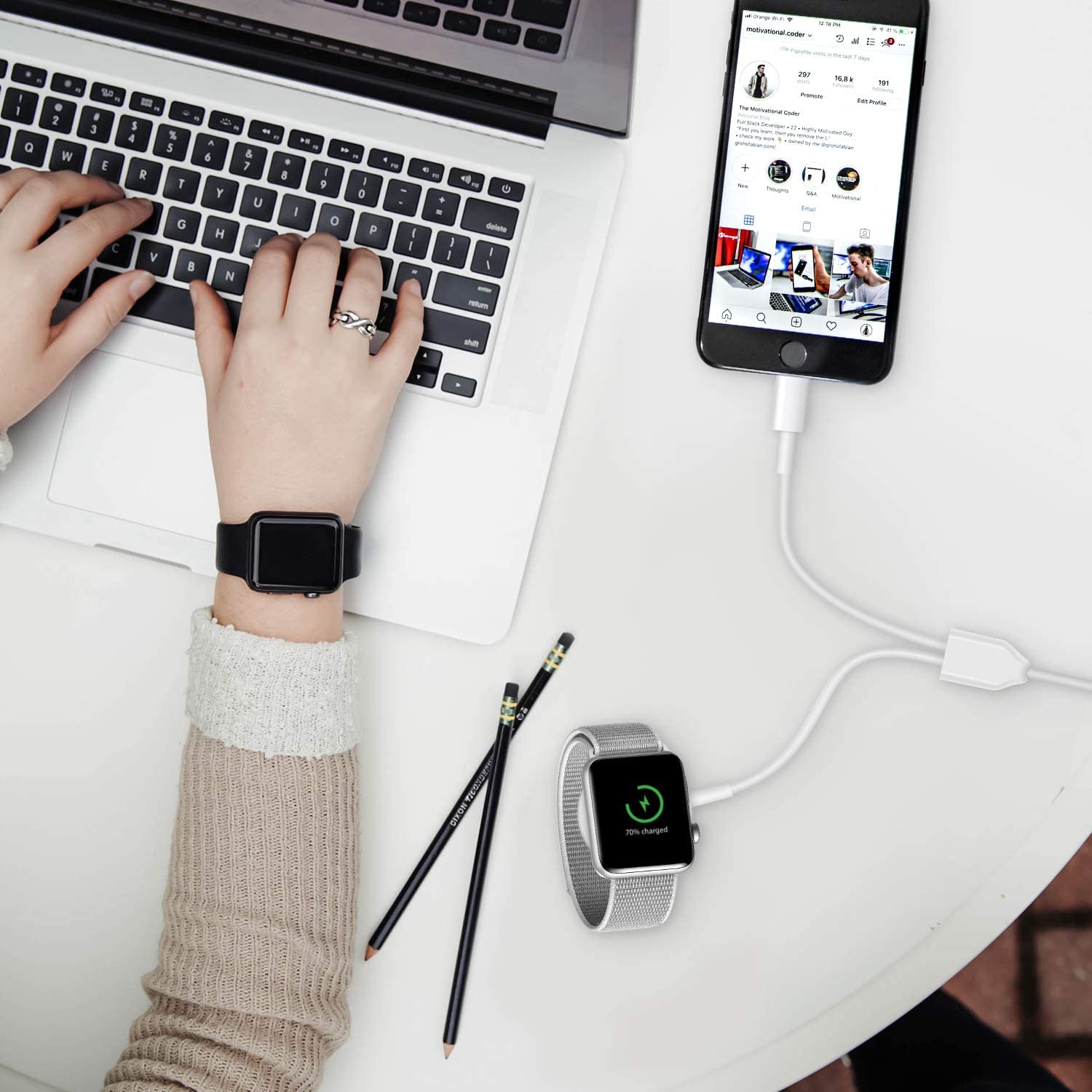 Kabel Voor Apple Horloge Charger 3 In 1 Usb Qi Draadloze Opladen Station Voor Iphone 11 Pro Max Plus 10 9 8 7 6/Iwatch 6 5 4 3 Se