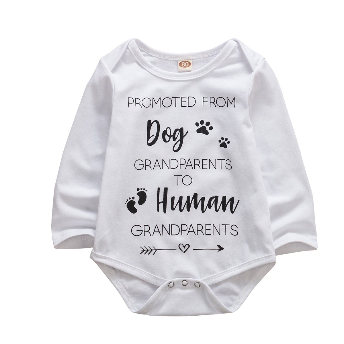Emmababy-body de manga larga con estampado de letras para bebé, 0 a 18 meses, para niño y niña,