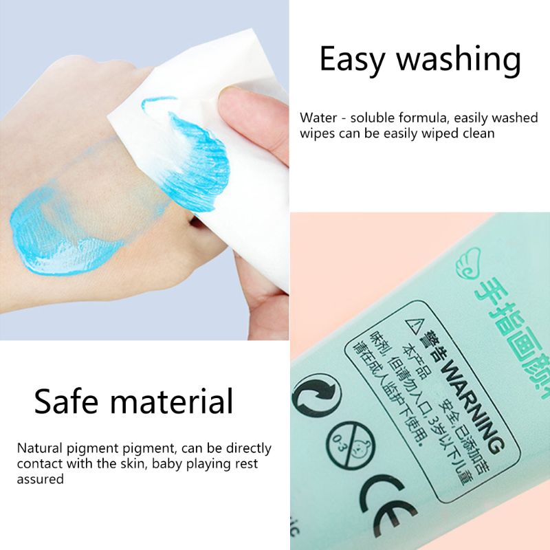 30ml Finger Paint 6 Colors Set Washable Kids Finger Paint Supplies for Kids