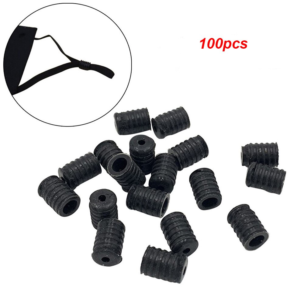 100 st 9 x 7mm justerbara repsladdlås plastpropp sladdänd vippklämma spänne dragband elastisk snörmask elastiskt spänne: 100 st svart