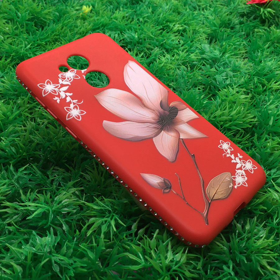 JFVNSUN Rhinestone Case Voor Huawei Honor 6C Pro Soft TPU 3D Reliëf Bloem Patroon Beschermhoes voor Huawei Honor 6C pro Gevallen