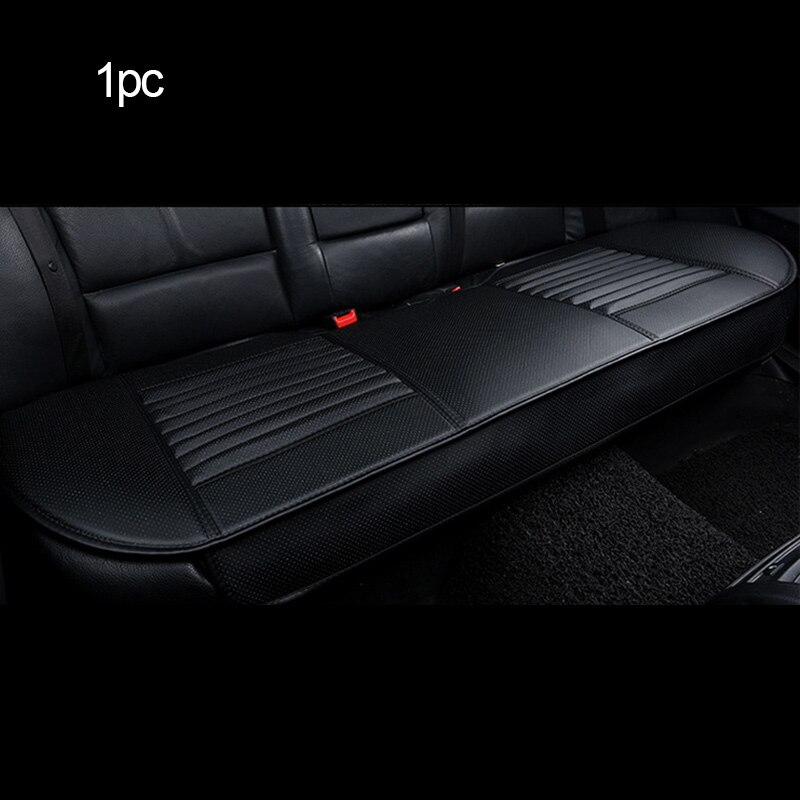 Auto Stoelhoezen Universele Pu Lederen Bekleding Vier Seizoenen Auto Stoelhoezen Kussen Auto Interieur Accessoires Mat Protector: 1pc Rear Black