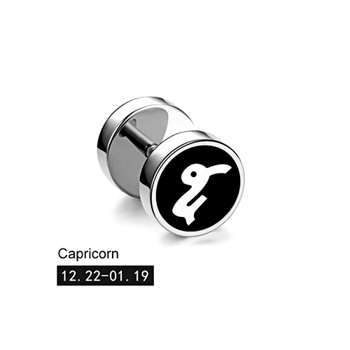 Pendientes de tuerca con mancuernas para hombre y mujer, aretes con constelaciones, edición coreana, de joyería para la oreja, urbana, 12: Pistola negra plateada