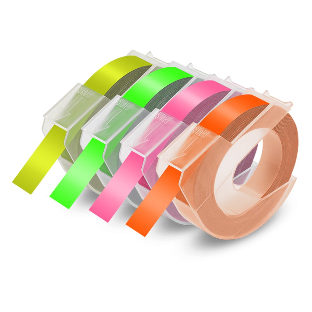Uniplus 4pk til dymo etikettskriver 3d embossing etikett teip 9mm flerfarge kompatibel dymo teip labeller motex e -101 12967 1610: 4