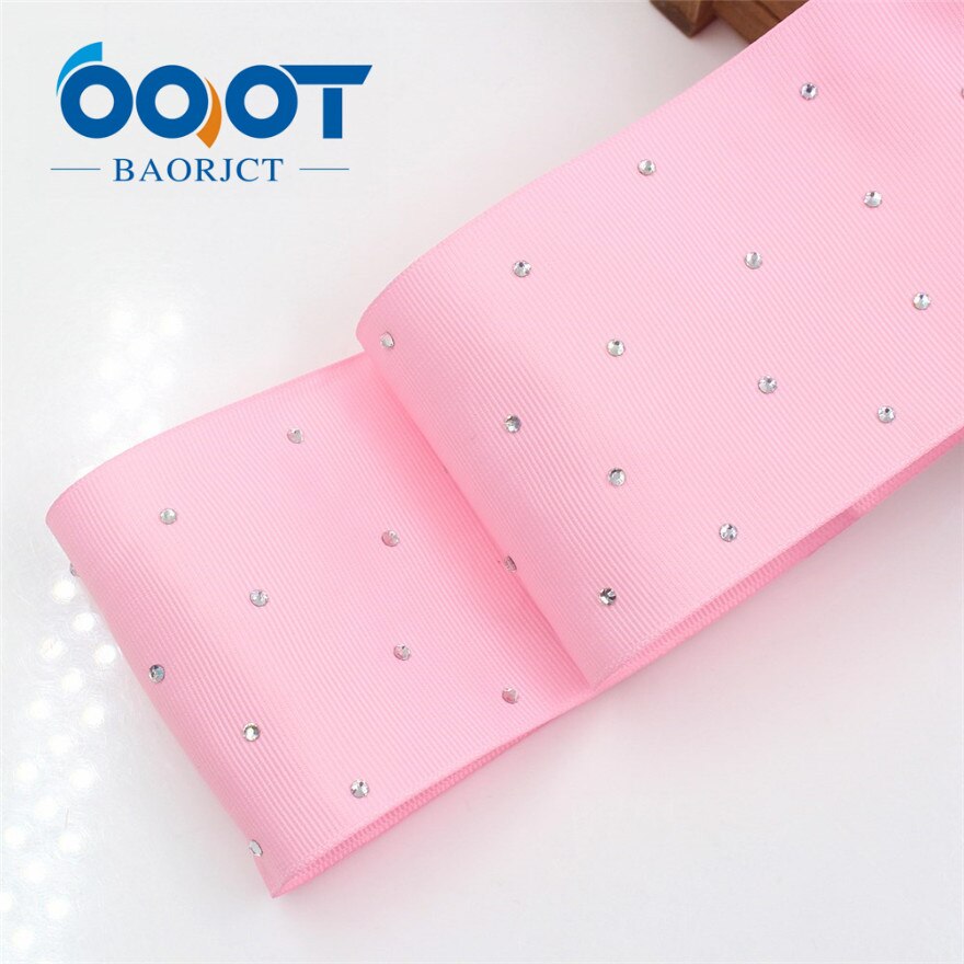 Glitter Stone Grosgrain Ribbons Mini Dot Rhinestones for Handmade Cheer Large Hair Bow, Wrapping width 3‘’, 2 yards: I-19416-1018