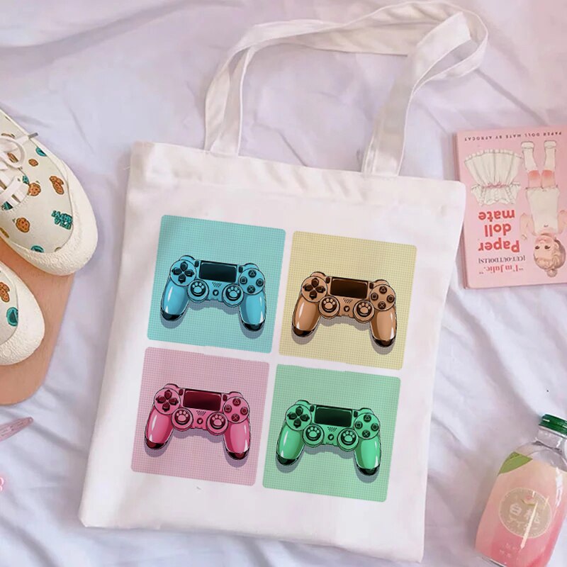 Esthetische Harajuku Herbruikbare Canvas Tas Dames Schoudertas Boodschappentas Boodschappentas Dames Handtas Handtas.: 7