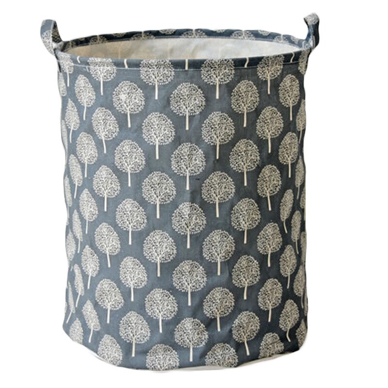 1pc Cotton And Linen Dust Collecting Bucket Hamper Washing Toy Dirty Clothes Storage Organizer Laundry Baskets Bin