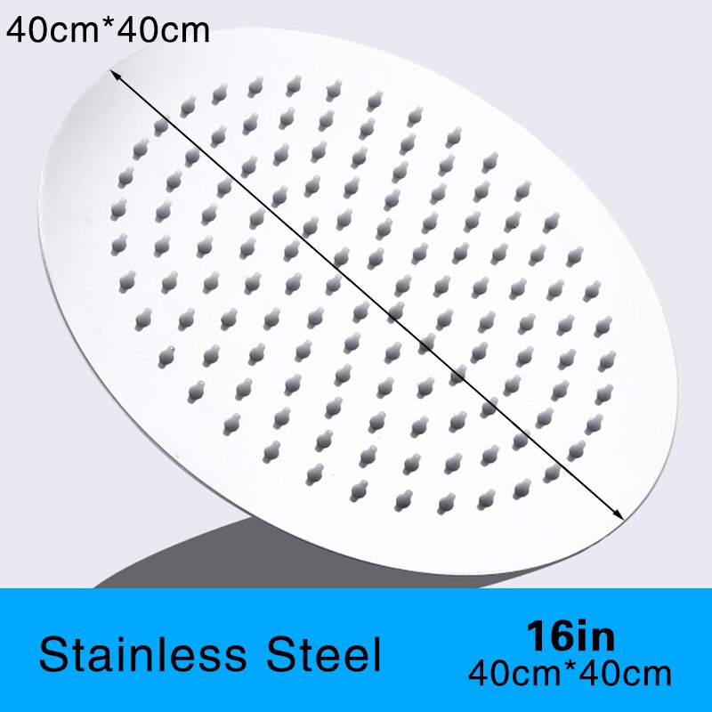 16/12/10/8/6 Inch Square Polished Chrome Stainless Steel Shower Heads Bathroom Rainfall Bath Accessories Stable Holder