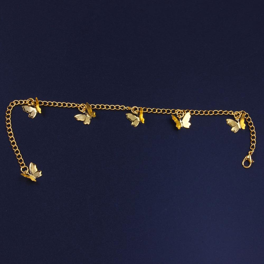 Stonefans Bohemian Beach Anklet Bracelet Gold Butterfly Pendant Jewelry Metal Butterfly Foot Chain Anklet for Women Jewelry