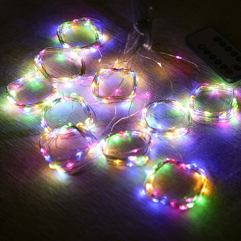 Guirnalda de guirnaldas de luces LED de 3m, lámpara de cortina con Control remoto, cadena de luces USB, adornos navideños para el hogar, dormitorio y ventana