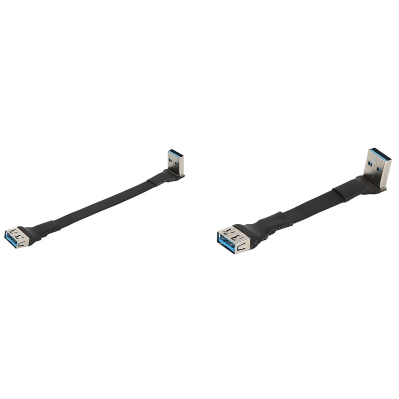 USB 3.0 Cable Flat USB Extension Cable Male to Female Data Cable Right Angle 90 Degree USB3.0 Extender Cord
