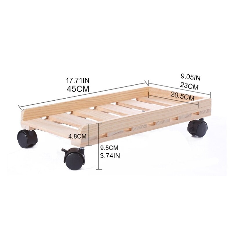 Massivt træ cpu stativ mobil desktop tårn computer gulv stativ rullende hjul hjul universal pc computer holder vogn