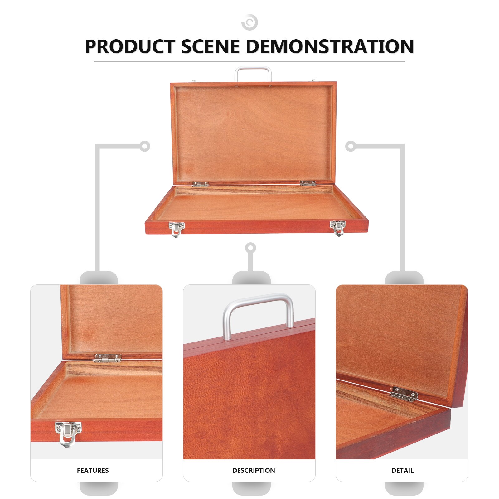 Household Wooden Art Tool Box Paint Art Storage Suitcase Watercolor Oil Pen Case