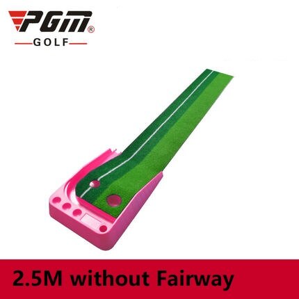 Pgm Mini Golf Clubs Putter balle retour 2.5M/3M intérieur Golf mettre vert formateur Portable Golf pratique mettre tapis: Pink 2.5M No fairway