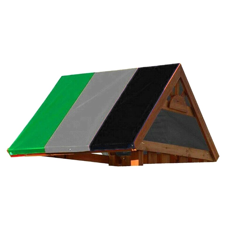 Slide playhouse cover markiser legeplads baldakiner erstatning kid skygge presenning vandtæt farverig stribet  p7 ding: Grøn grå sort