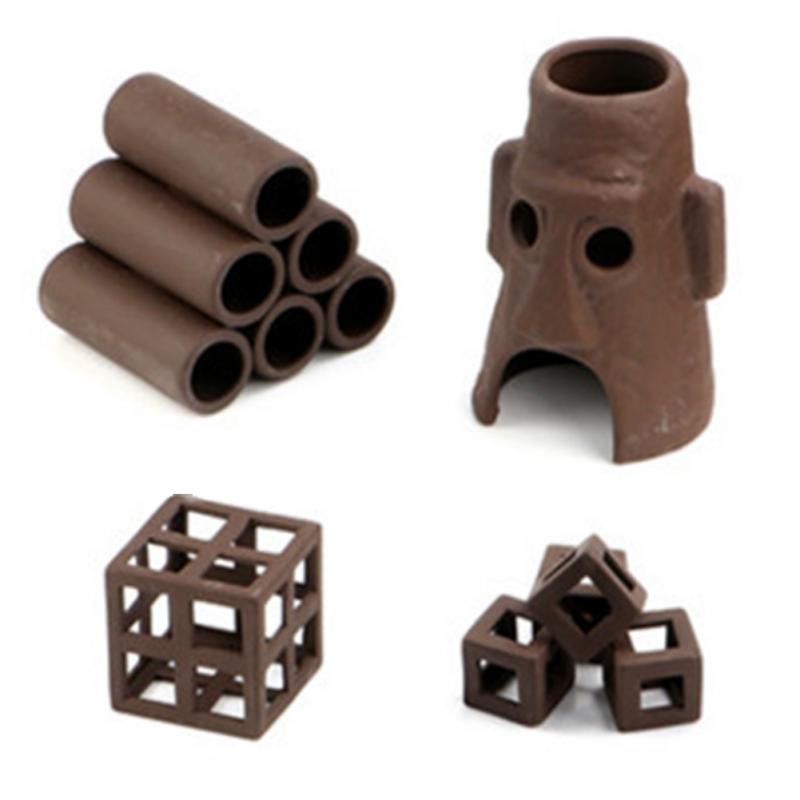 Aquarium Hiding Cave Fish Tank Ornaments Shrimp Cichlid Ceramic DIY Aquatic Landscape Cube Frame Fish Tank Decoration