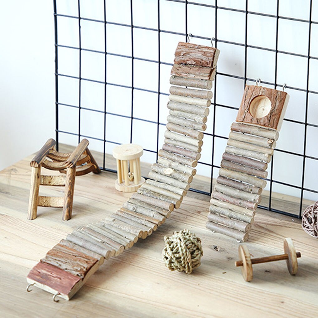 Huisdier Oefening Chew Flexibele Brug Speelgoed Reptiel Klimmen Houten Buigbare Ladder Kleine Dier Hout Hek Speelgoed