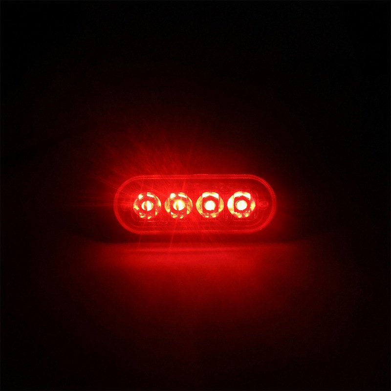 Marqueurs latéraux à 4 Led, feux d'avertissement longue et lumineuse, balise de voiture de camion, lampe de circulation jaune ambre et blanc 12V-24, nouveauté: Red