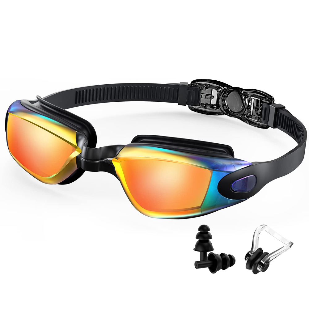 Schwimmbrille, professionelle wasserdichte Schwimmbrille, Antibeschlag, 100 % UV-Schutz, kein Auslaufen, für Erwachsene, Männer, Frauen, Jugendliche: Grün