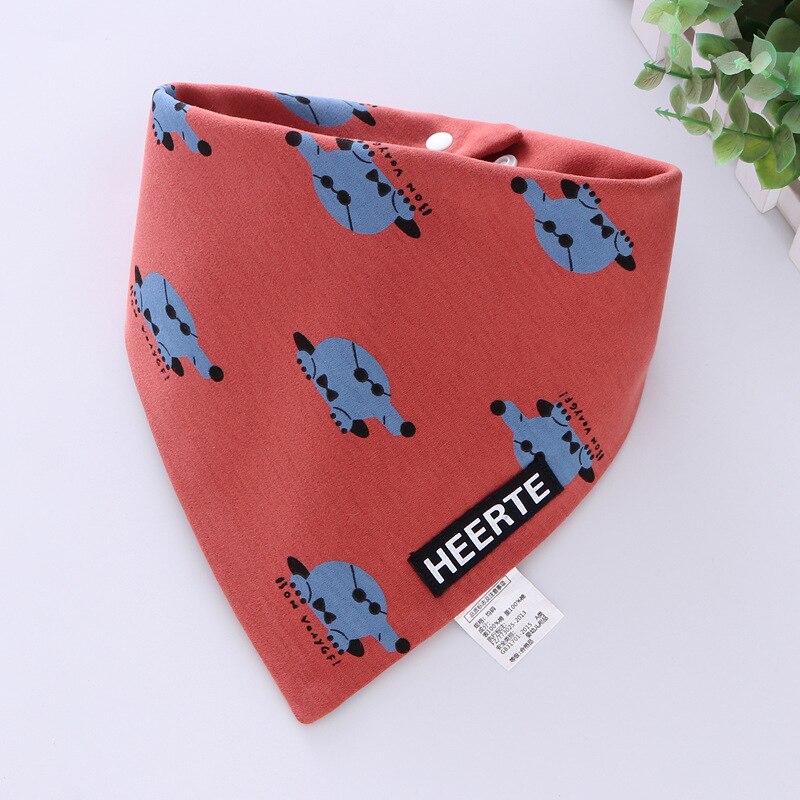 Baby Slabbetjes Driehoek Dubbele Lagen Katoen Baberos Cartoon Animal Print Baby Bandana Slabbetjes Speeksel Handdoek WHT071: WHT071I